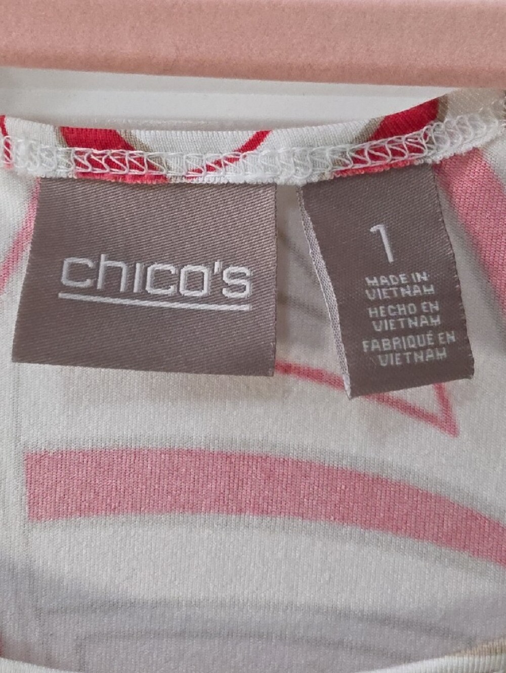 Chico’s Red, White & Beige Tribal Print Microfiber Tank Top | Size M - Picture 2 of 6